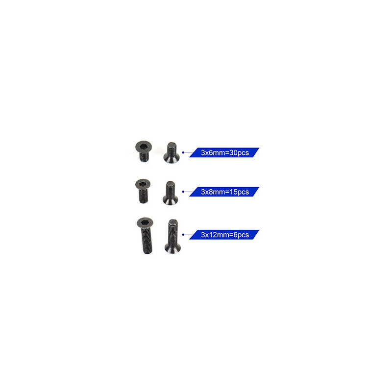 A10-25 3mm Thin Flat Screw Set A10-25 3mm Thin Flat Screw Set